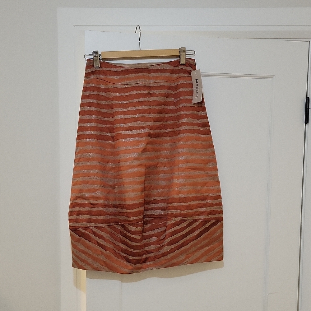 Striped Orange Dressy Skirt